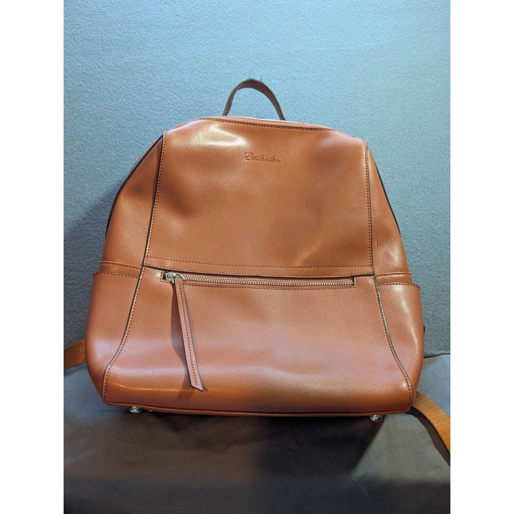 Bostanten Women’s Brown Cognac Leather Backpack Purse Convertible Travel Bag